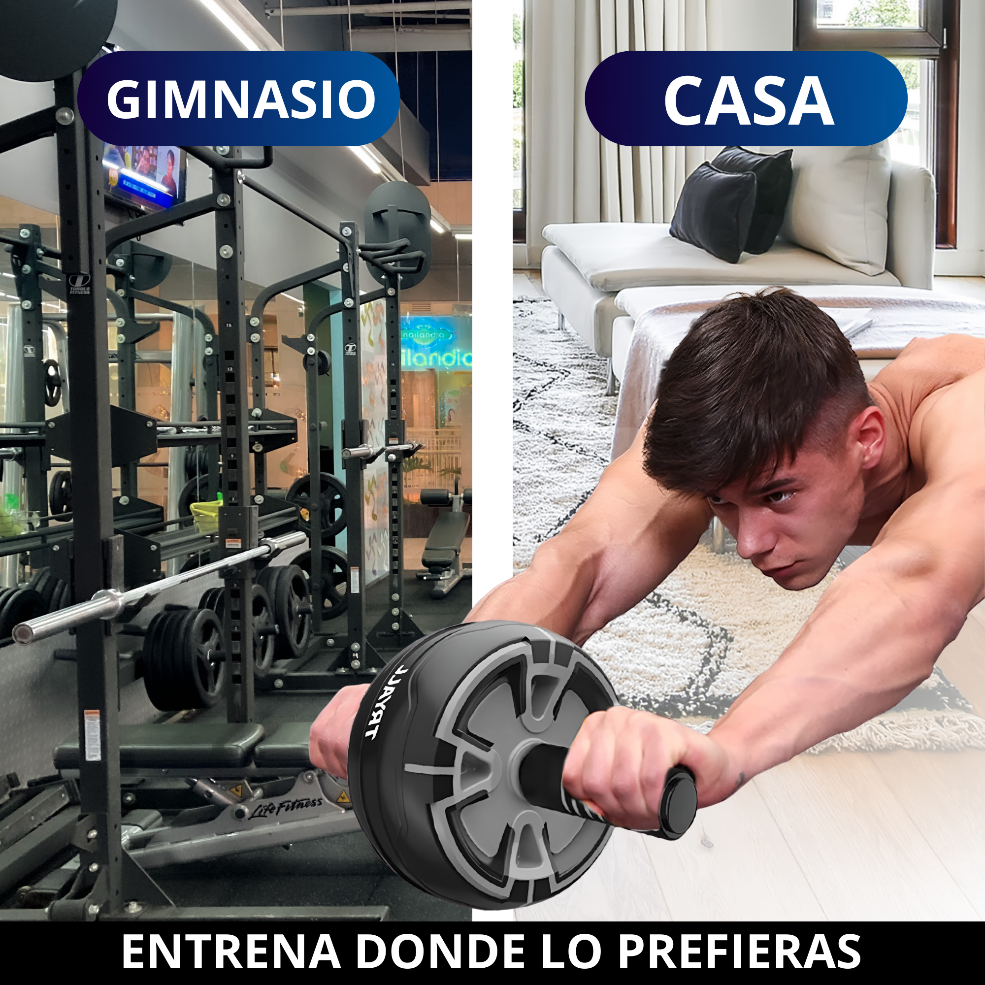 RUEDA ABDOMINAL AB ROLLER ECOMLAB RODILLO ABDOMINALES GYM.