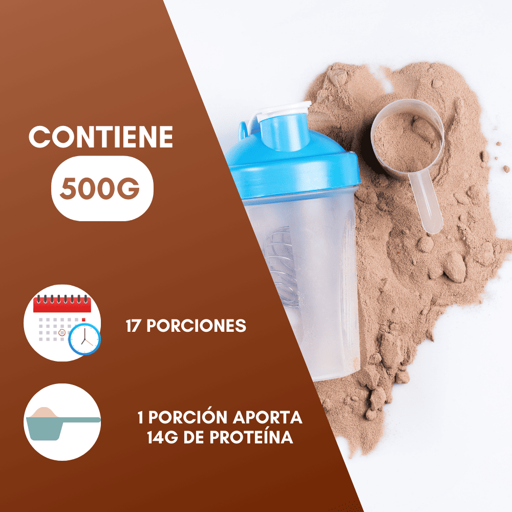 Nutrasien100 Malteada de proteína sabor Chocolate. Sin grasa Sin azúcar. 15 g proteína 500g 17 porciones. Nutramalteada