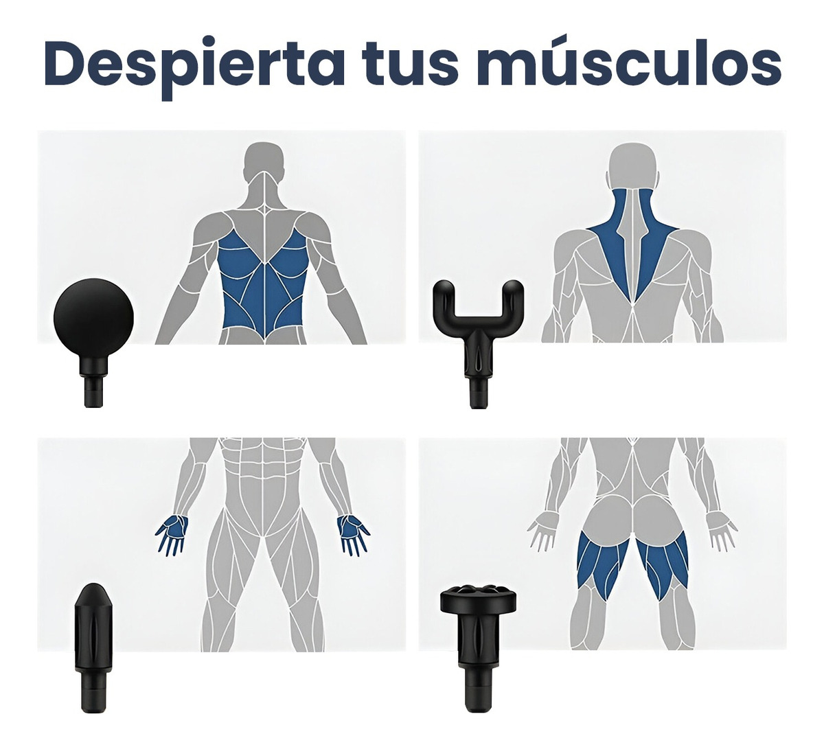 Pistola Masajeadora Para Cuerpo 4 Cabezales Sealy.