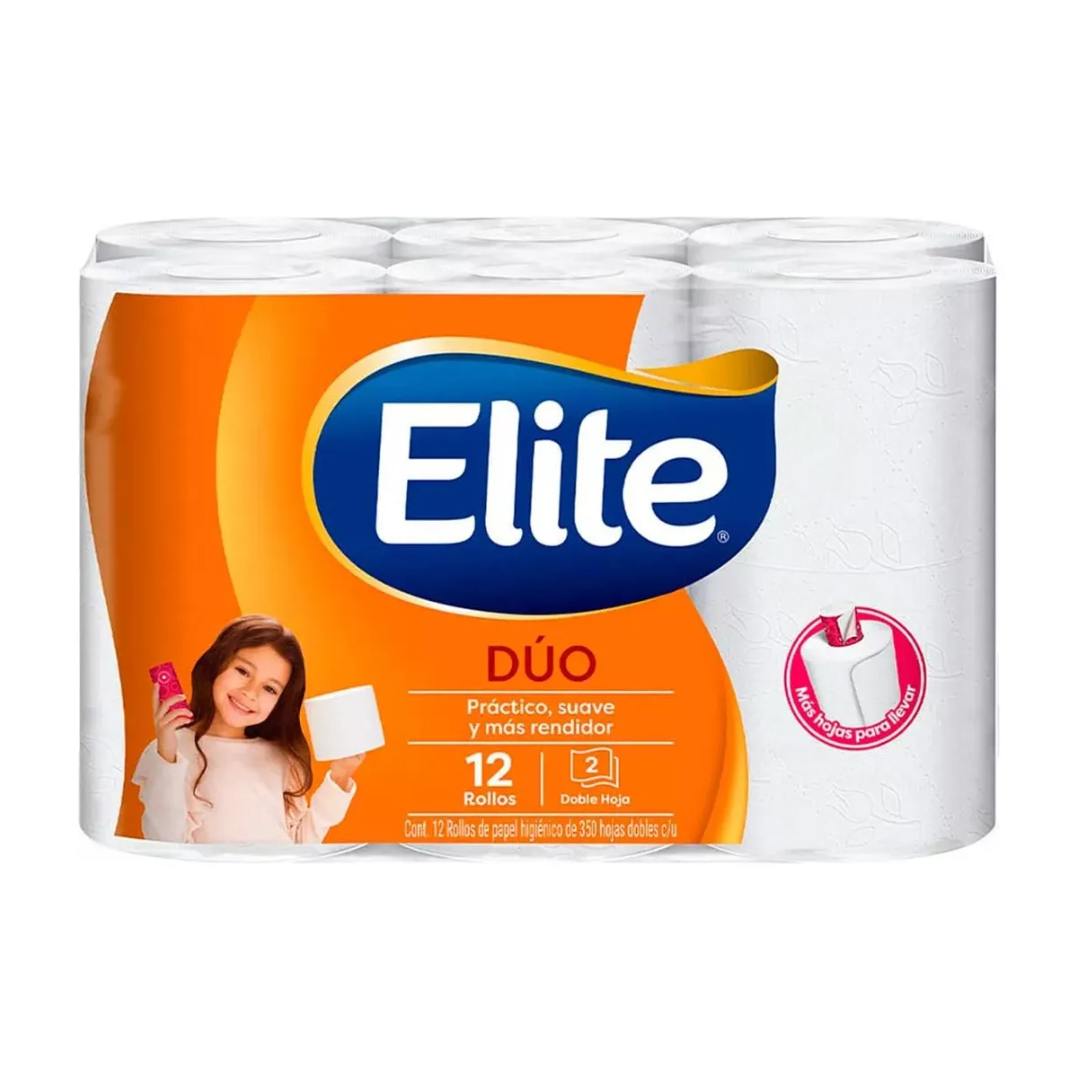 Papel Higiénico Elite Dúo Doble Hoja 12 Rollos