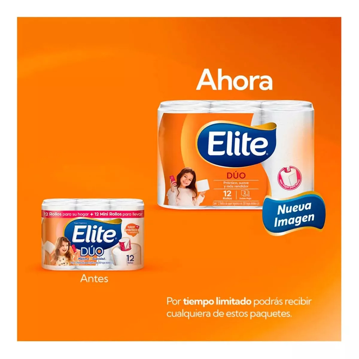 Papel Higiénico Elite Dúo Doble Hoja 12 Rollos