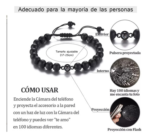 Pulseras Para Parejas Joyeria Mujer Hombres Novios Color Negro/blanco