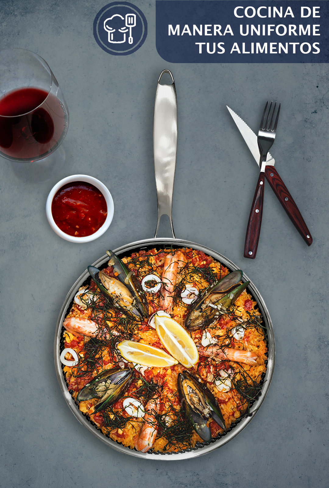 TRAVESSA WOK CON DISEÑO PANAL DE ABEJA, ANTIADHERENTE.