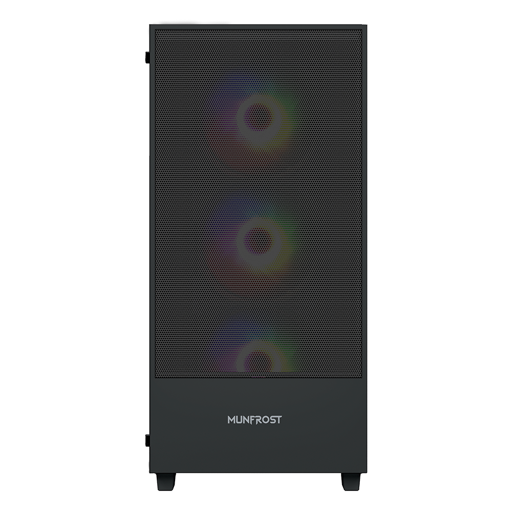 GABINETE MUNFROST ALPHA BLACK Cristal templado Atx - Micro ATX - Mini ITX  4 Ventiladores ARGB