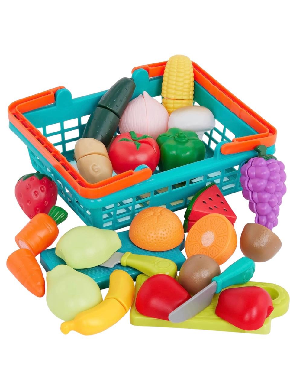 Set De Frutas Y Verduras Con Canasta Juguete Didactico.