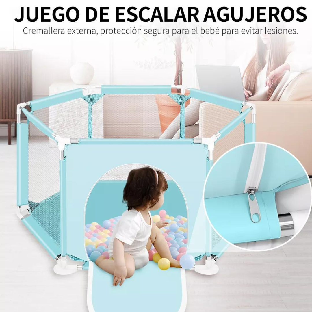 Corral de juegos para bebé azul