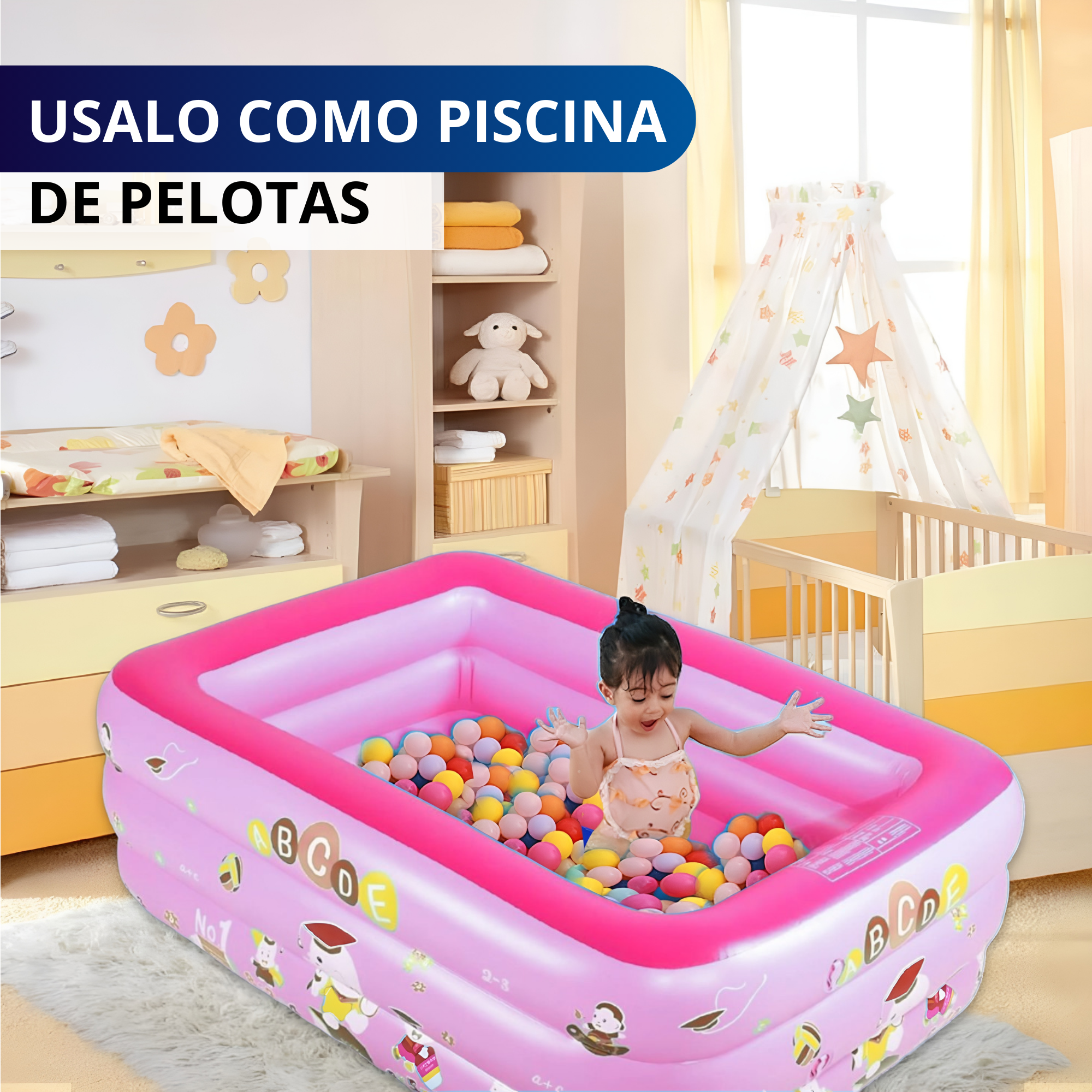 Alberca Inflable Piscina Grande Ecomlab Infantil Familiar Tono Rosa.
