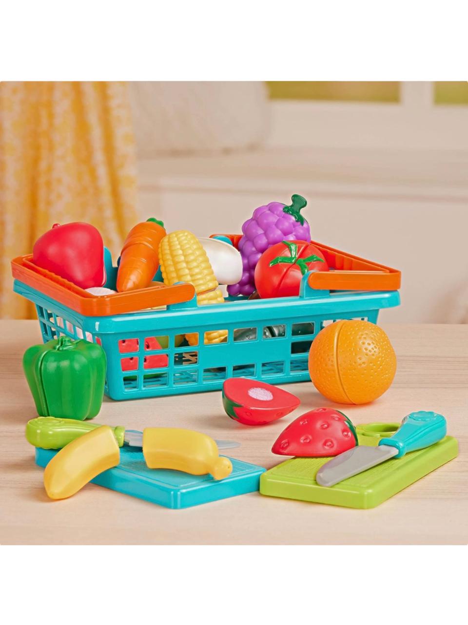 Set De Frutas Y Verduras Con Canasta Juguete Didactico.