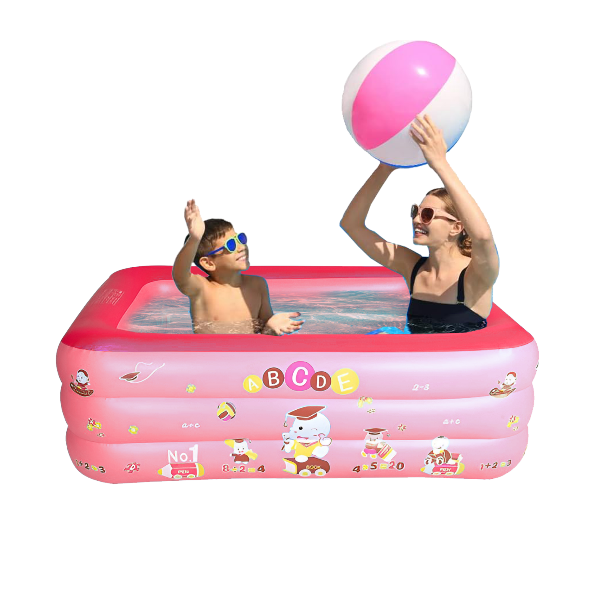 Alberca Inflable Piscina Grande Ecomlab Infantil Familiar Tono Rosa.