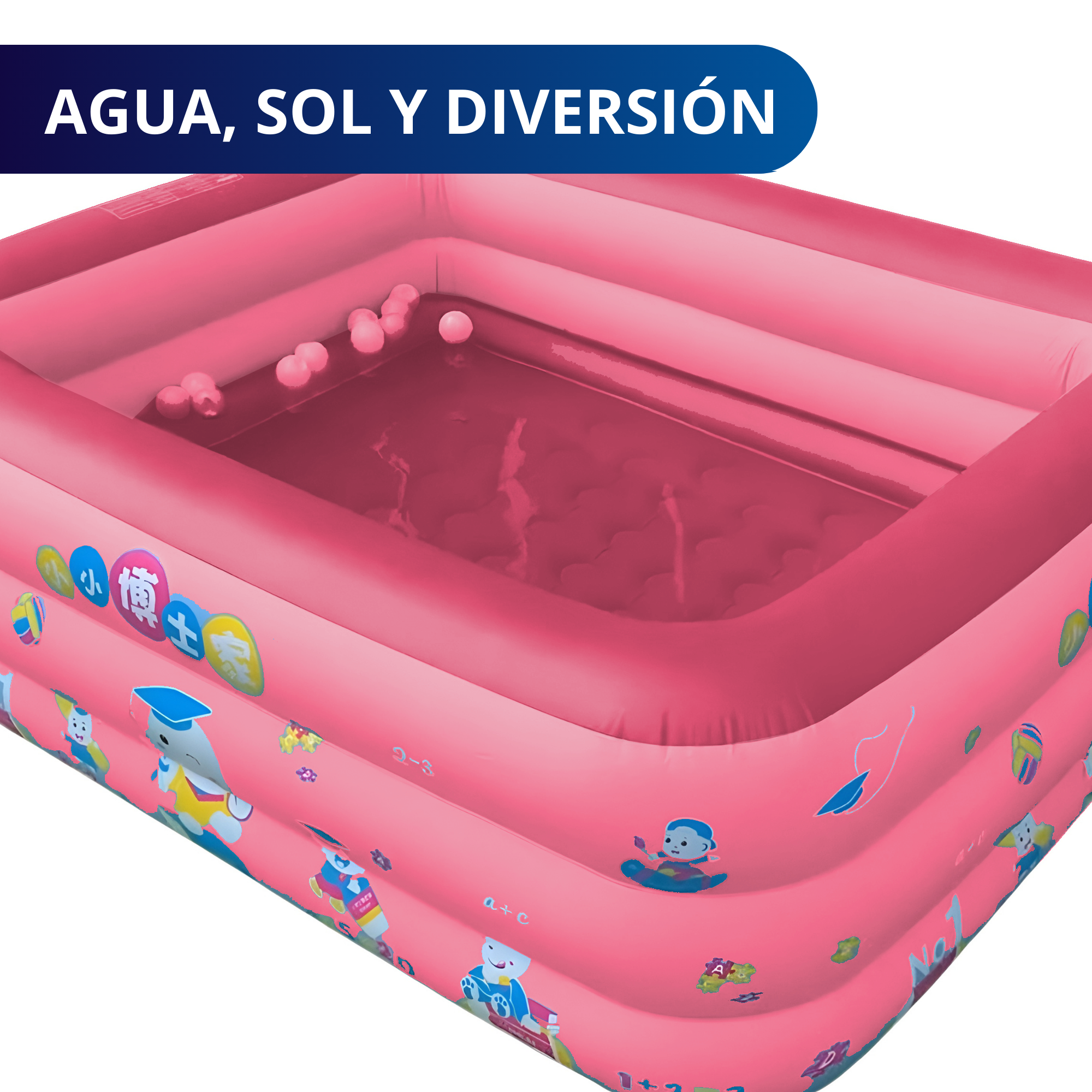 Alberca Inflable Piscina Grande Ecomlab Infantil Familiar Tono Rosa.
