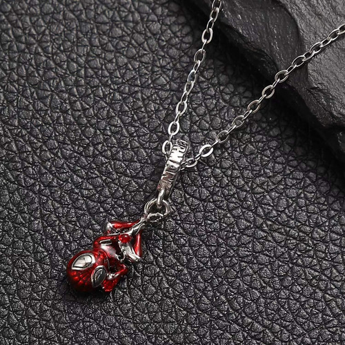 Collar 925 En Plata Con Dije Los Vengadores Spiderman Red