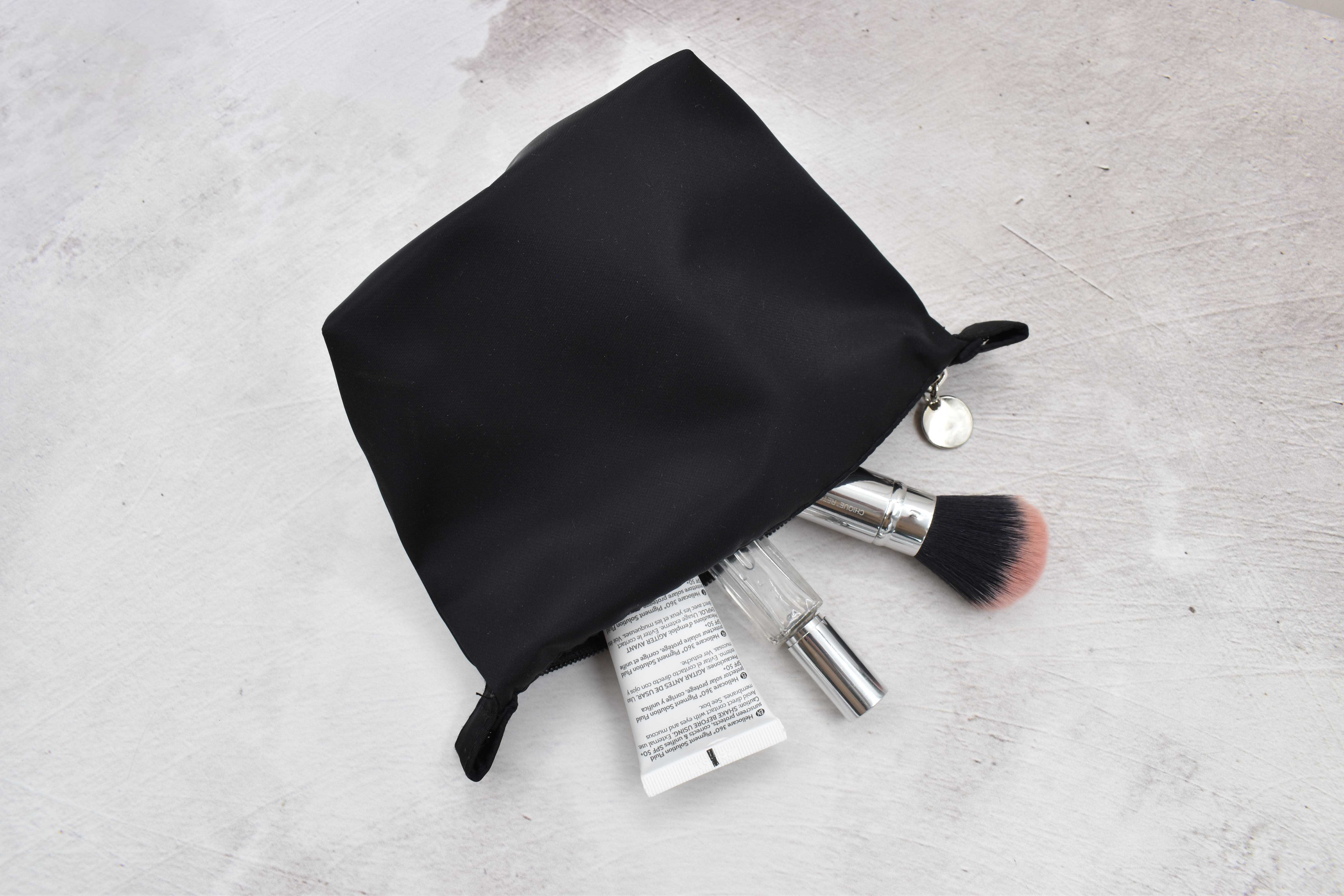 SAFIRIT, Cosmetiquera portátil de tela impermiable color negro