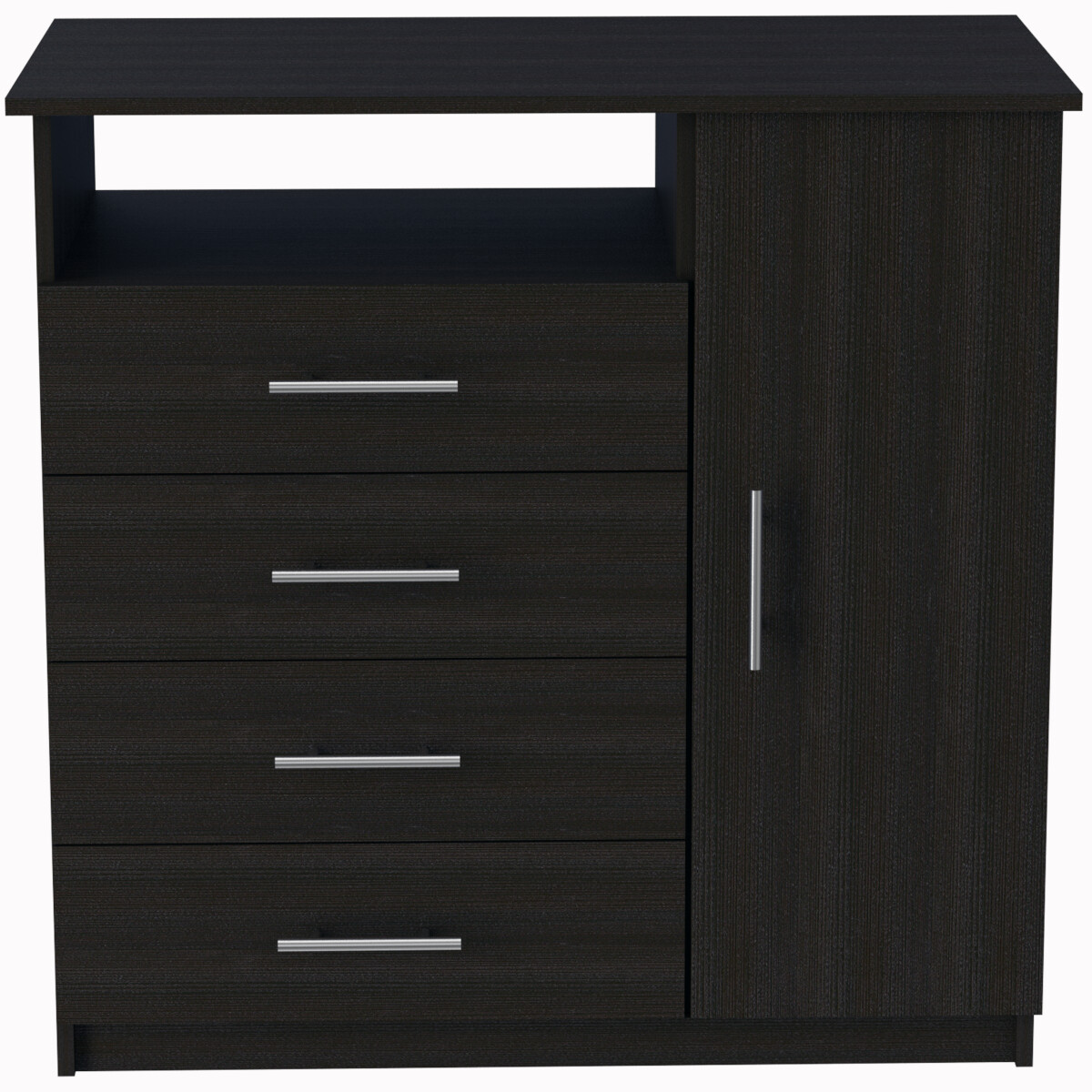 COMODA CAJONERA ARMABLE CON CUATRO CAJONES Y UNA PUERTA MODELO PERU COLOR CAFE