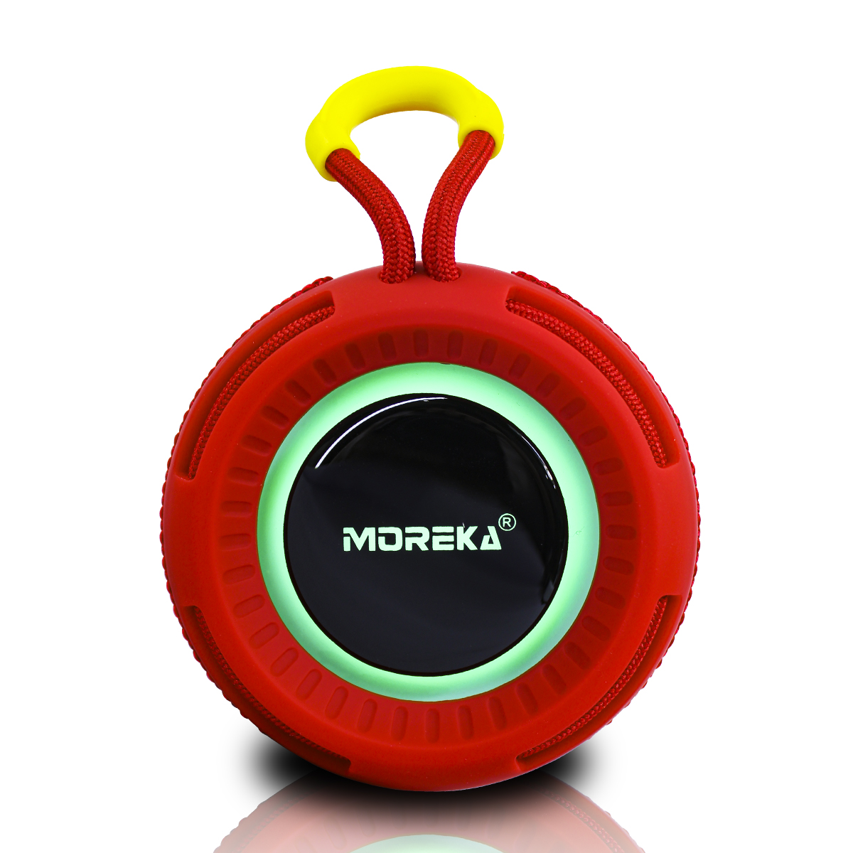 Bocina Portátil Potente Subwoofer Bluetooth Con Anillo Led Color Rojo