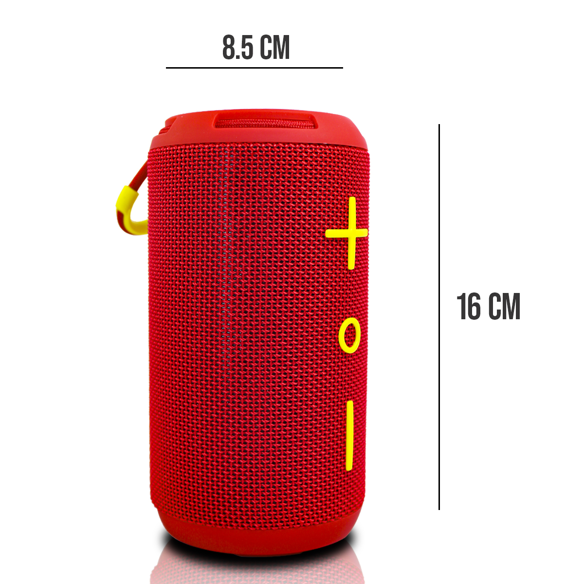 Bocina Portátil Potente Subwoofer Bluetooth Con Anillo Led Color Rojo