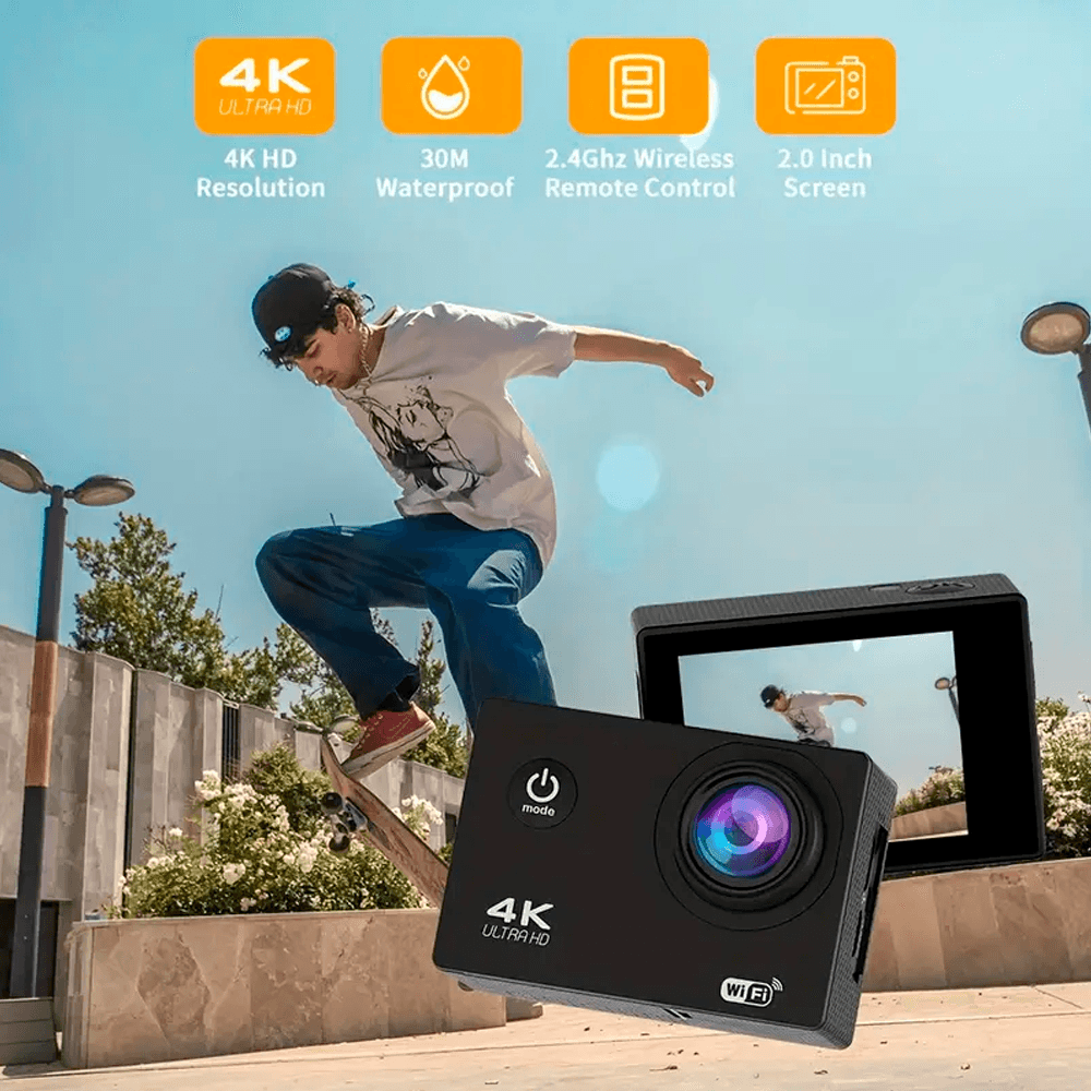 Camara 4k De Accion Deportiva Sumergible Wifi Cámara Sports.