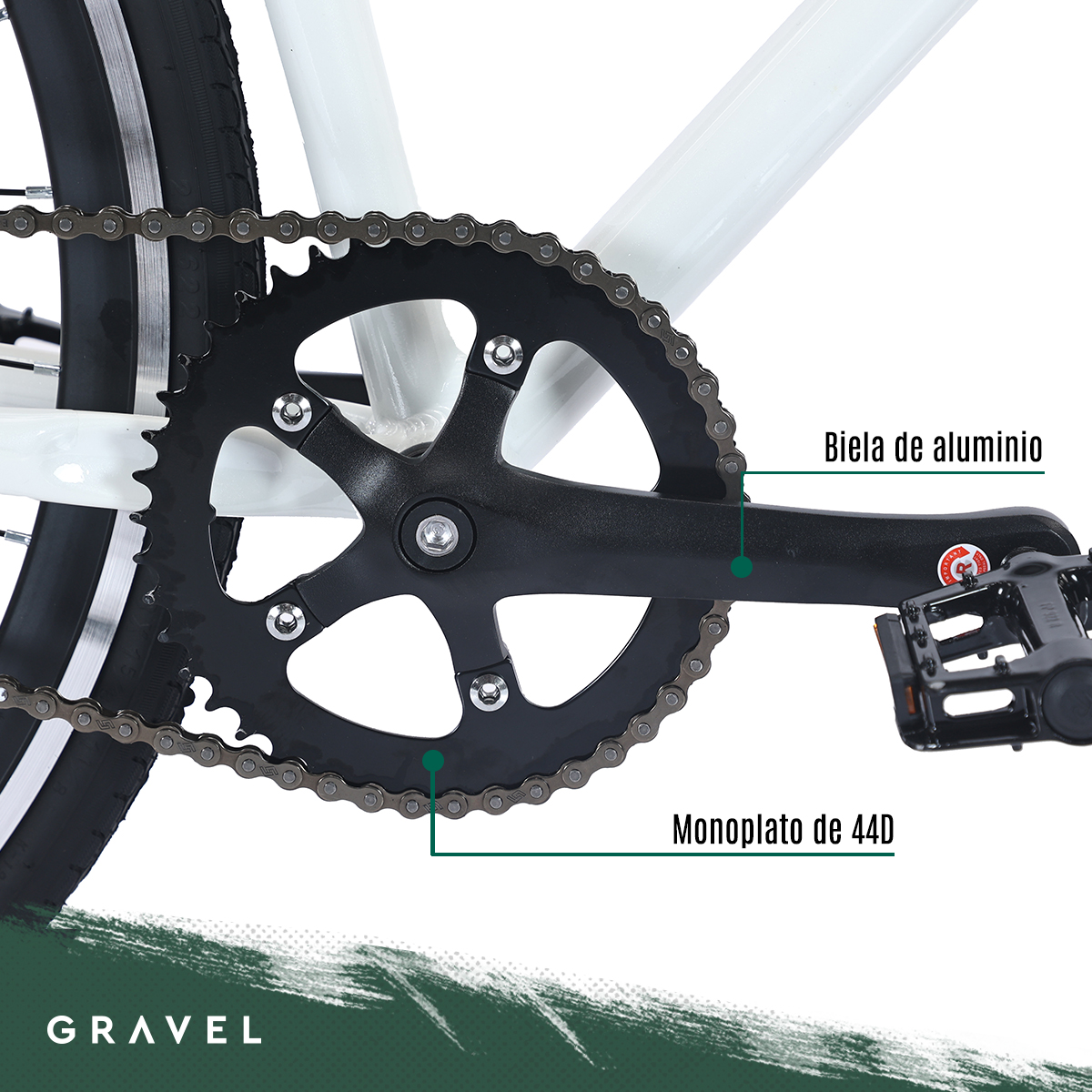 Bicicleta Gravel Fixie R700c Aluminio Color Blanco Tamaño Del Cuadro 47.