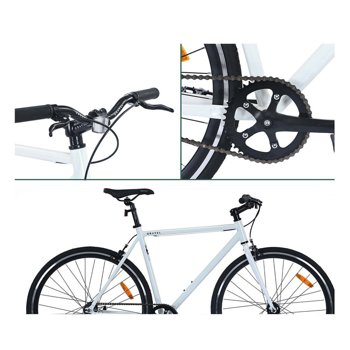 Bicicleta Gravel Fixie R700c Aluminio Color Blanco Tamaño Del Cuadro 51.