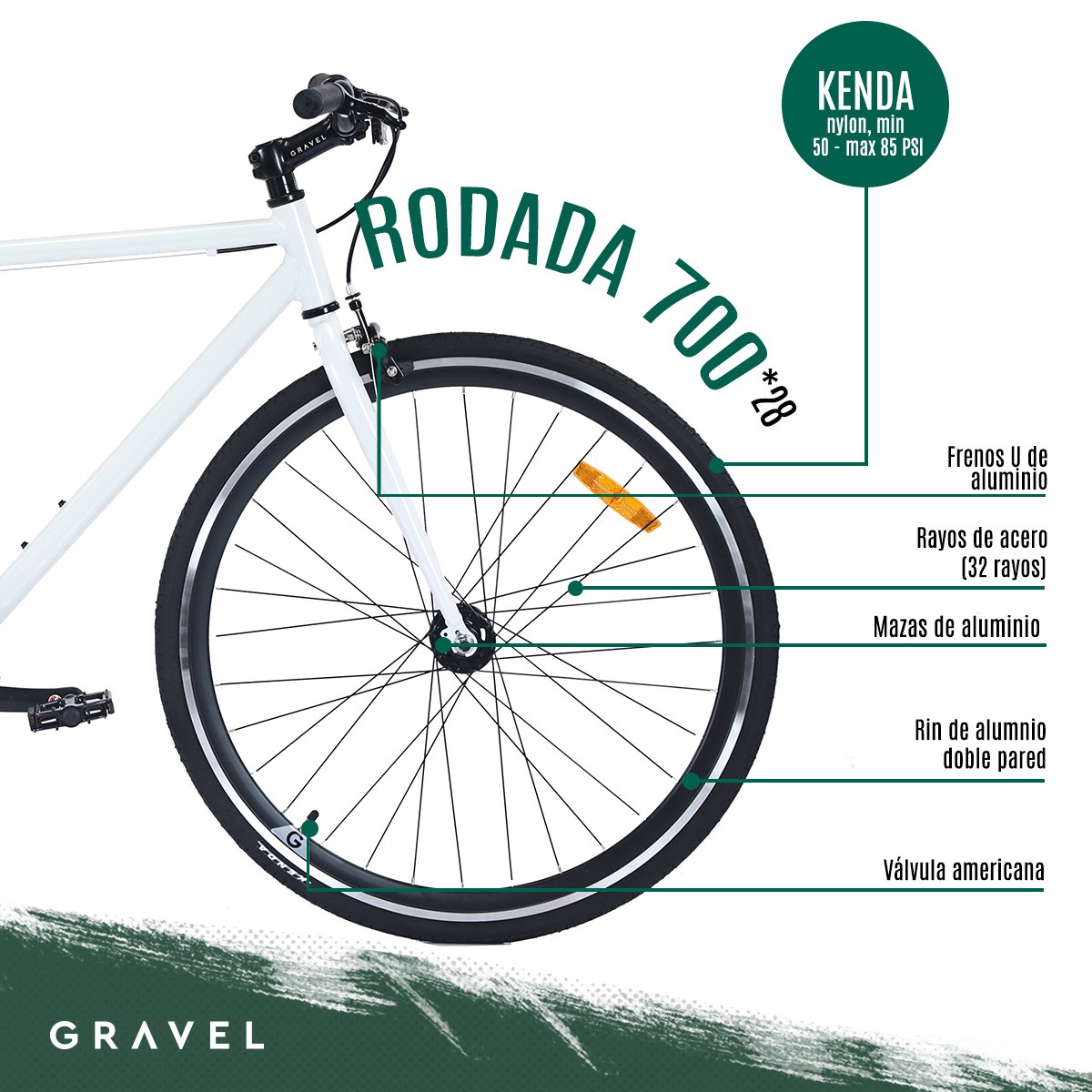 Bicicleta Gravel Fixie R700c Aluminio Color Blanco Tamaño Del Cuadro 47.