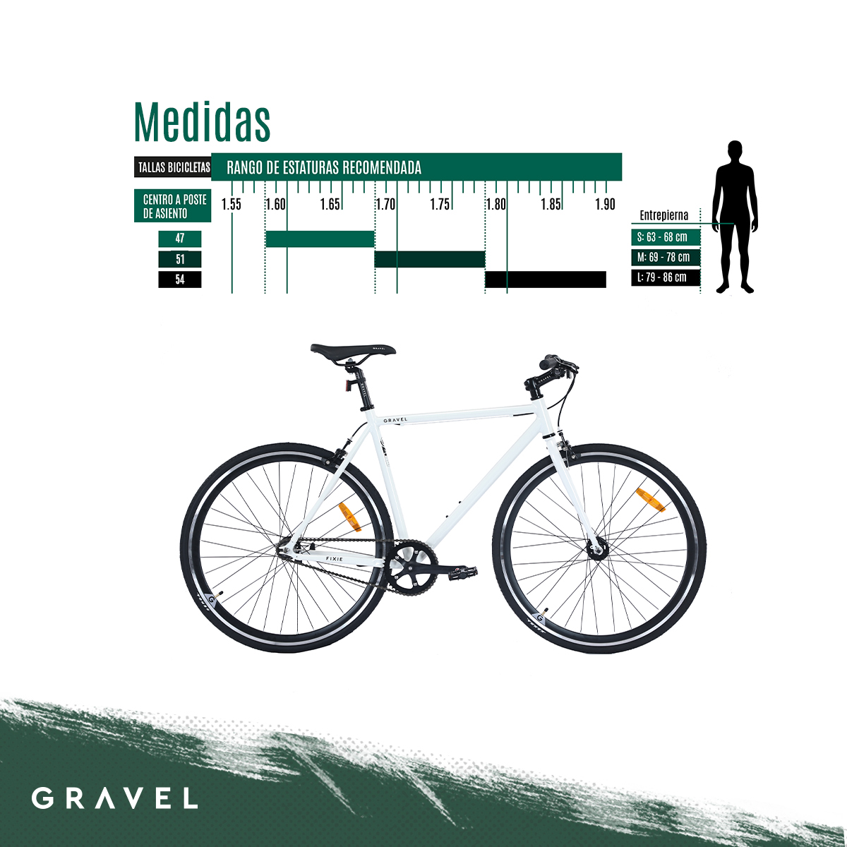 Bicicleta Gravel Fixie R700c Aluminio Color Blanco Tamaño Del Cuadro 47.