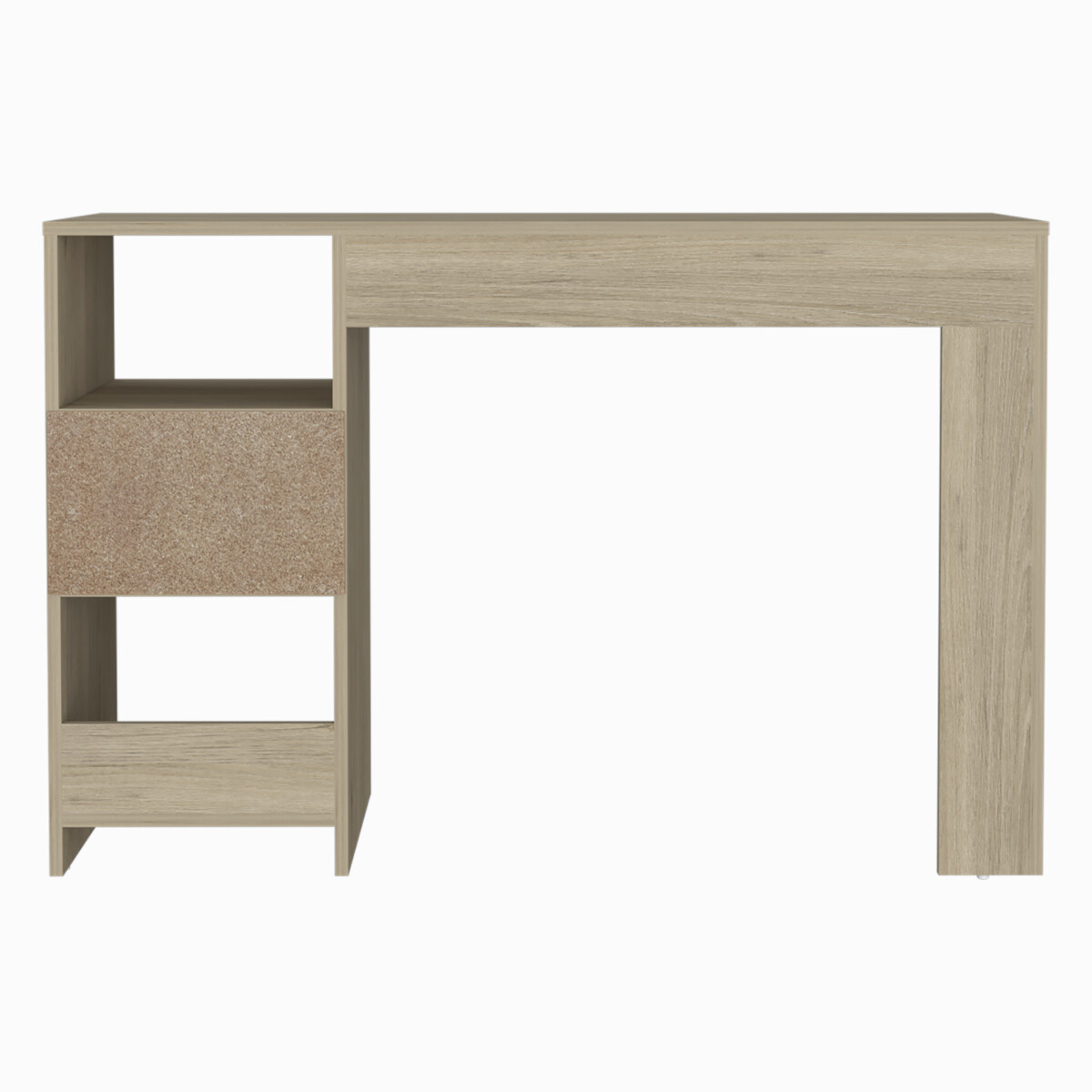 ESCRITORIO ARMABLE IDEAL PARA OFICINA O EL HOME OFFICE CON DOS ENTREPAÑOS Y UN CAJON 