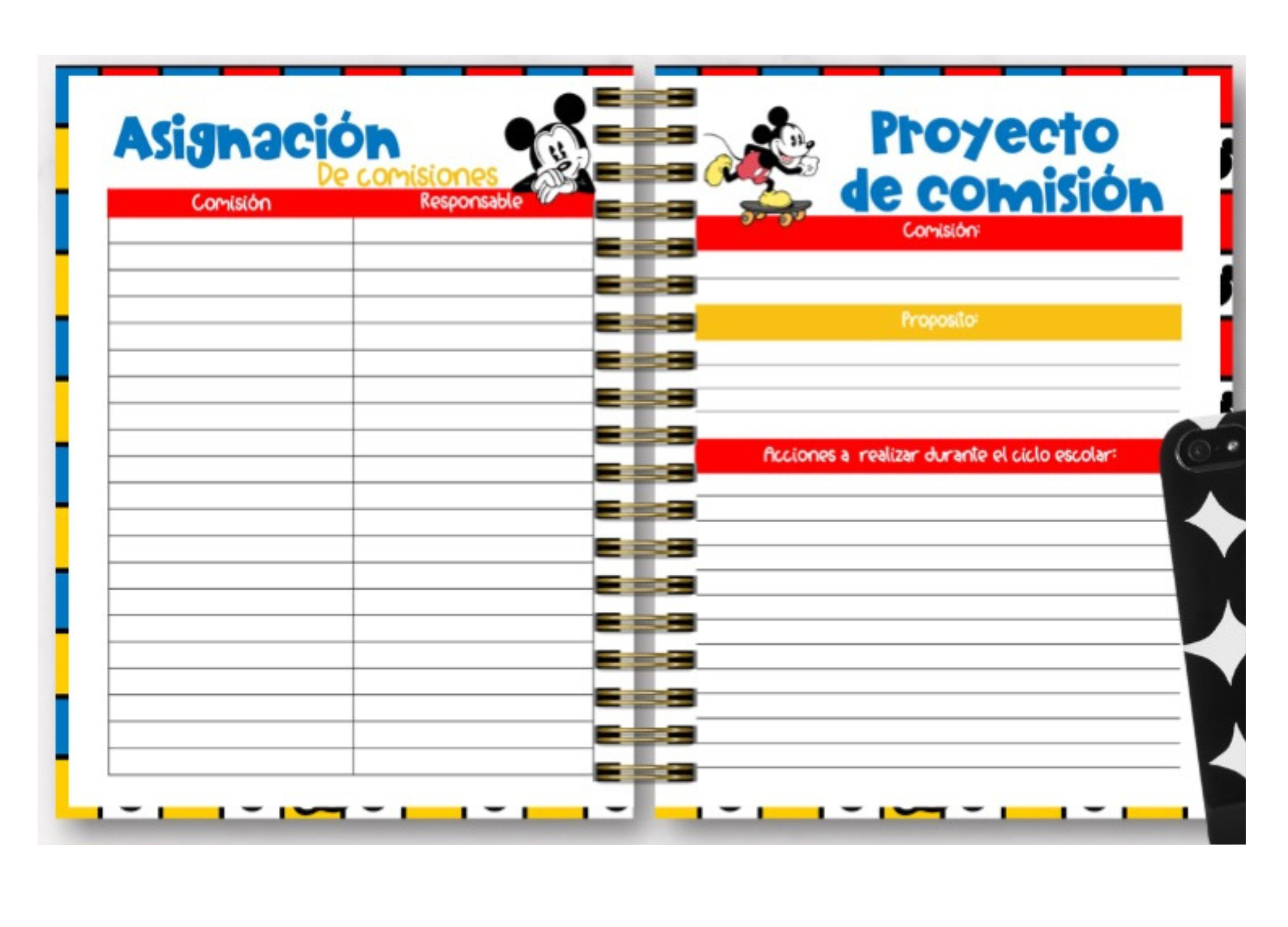 Agenda Docente 2024 - 2025 Animada Escolar Mod. Mickey 01