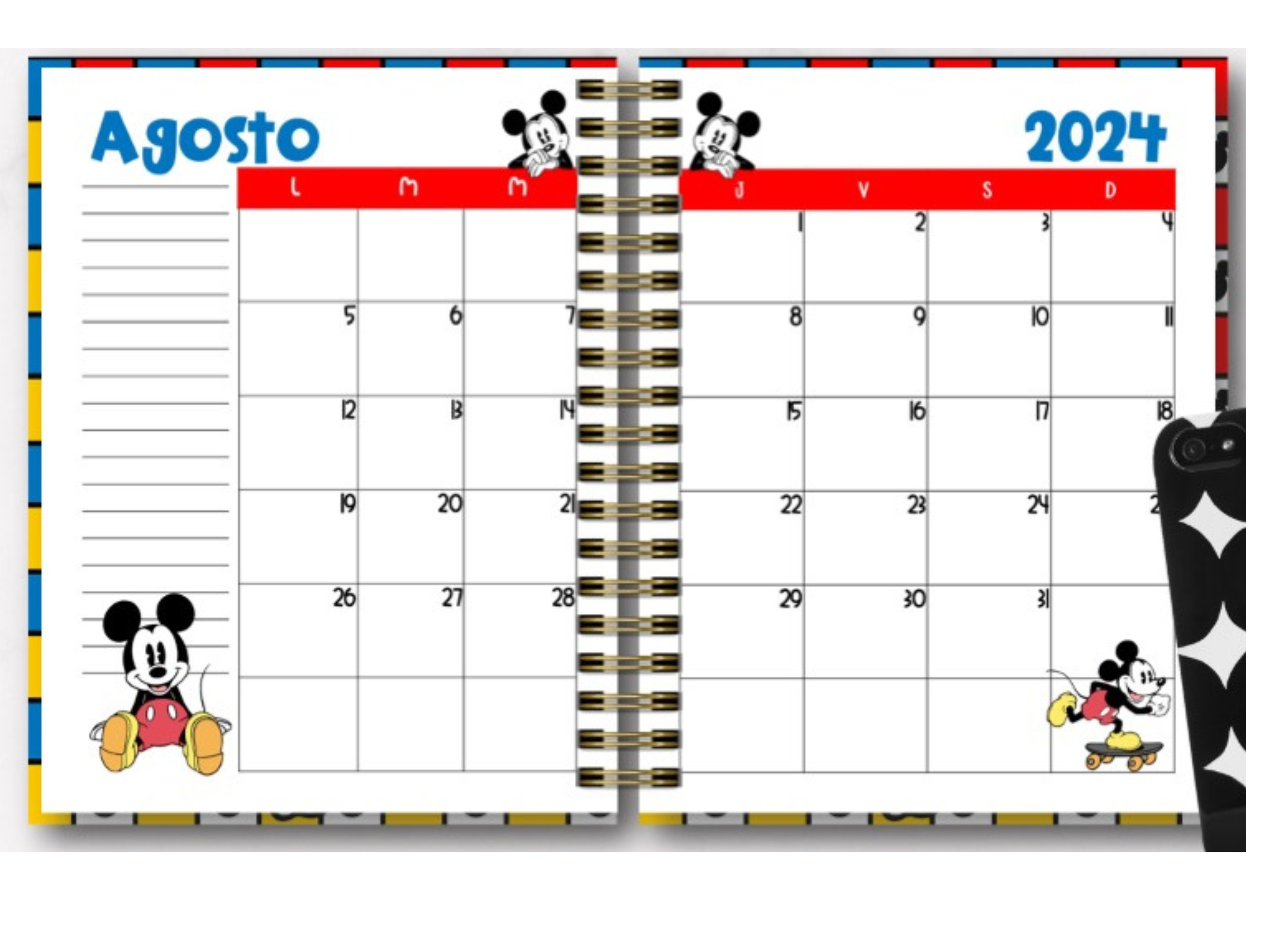 Agenda Docente 2024 - 2025 Animada Escolar Mod. Mickey 01