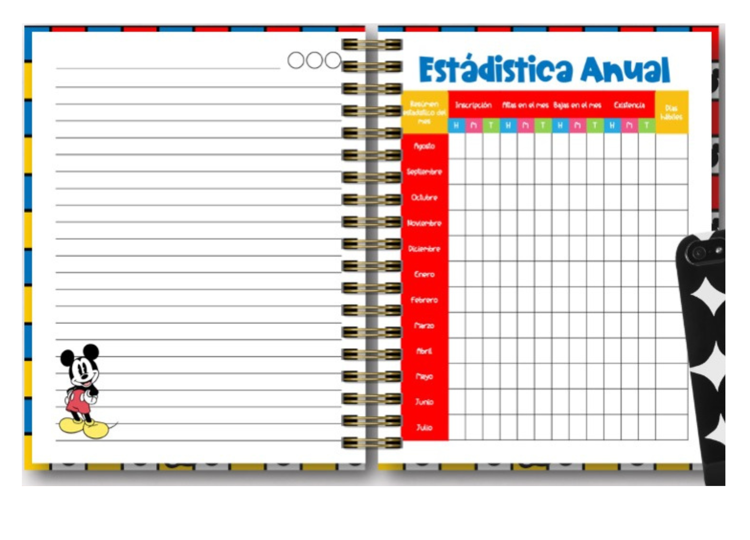 Agenda Docente 2024 - 2025 Animada Escolar Mod. Mickey 01