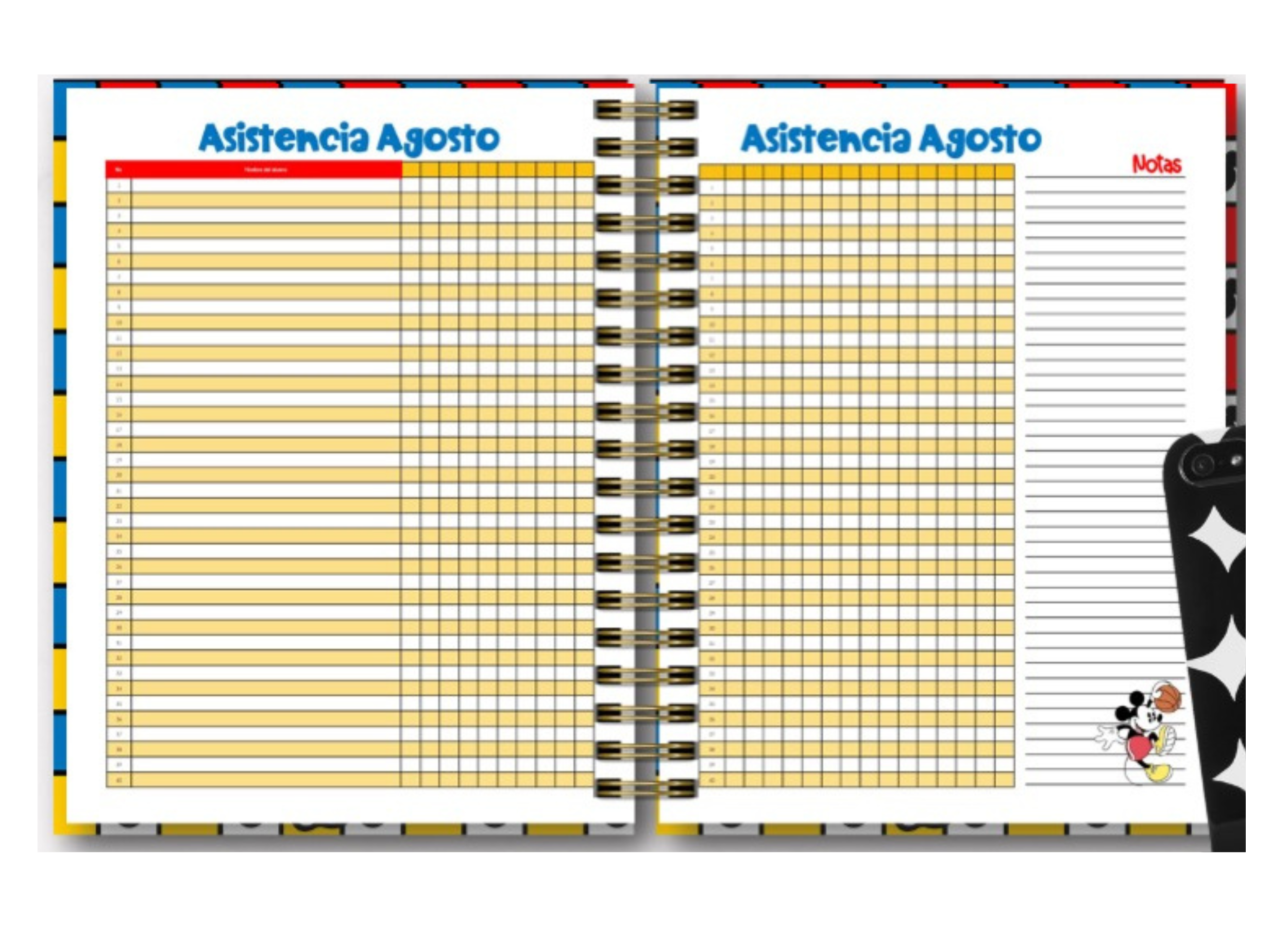 Agenda Docente 2024 - 2025 Animada Escolar Mod. Mickey 01
