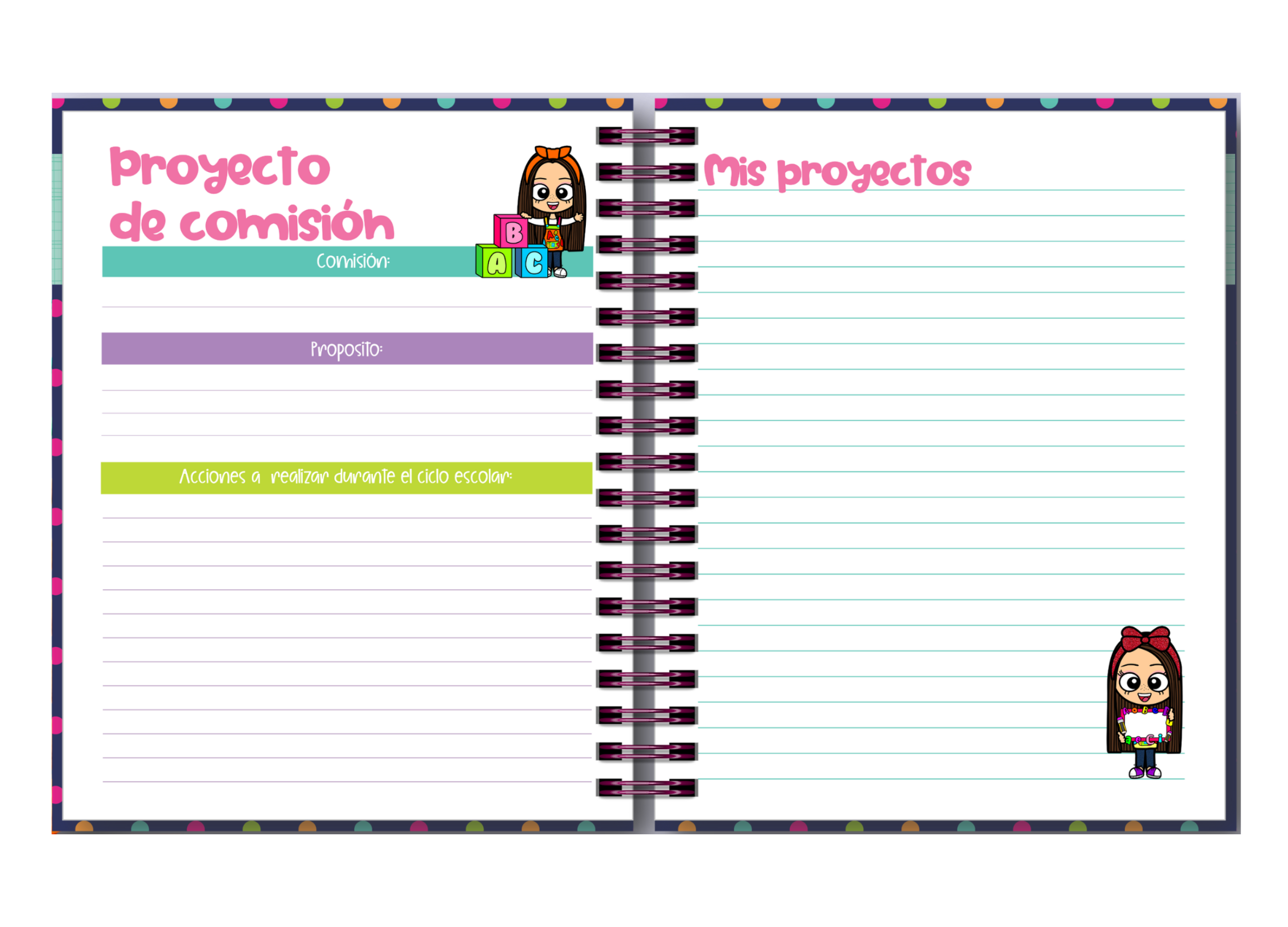 Agenda Docente 2024 - 2025 Animada Muñequita 01