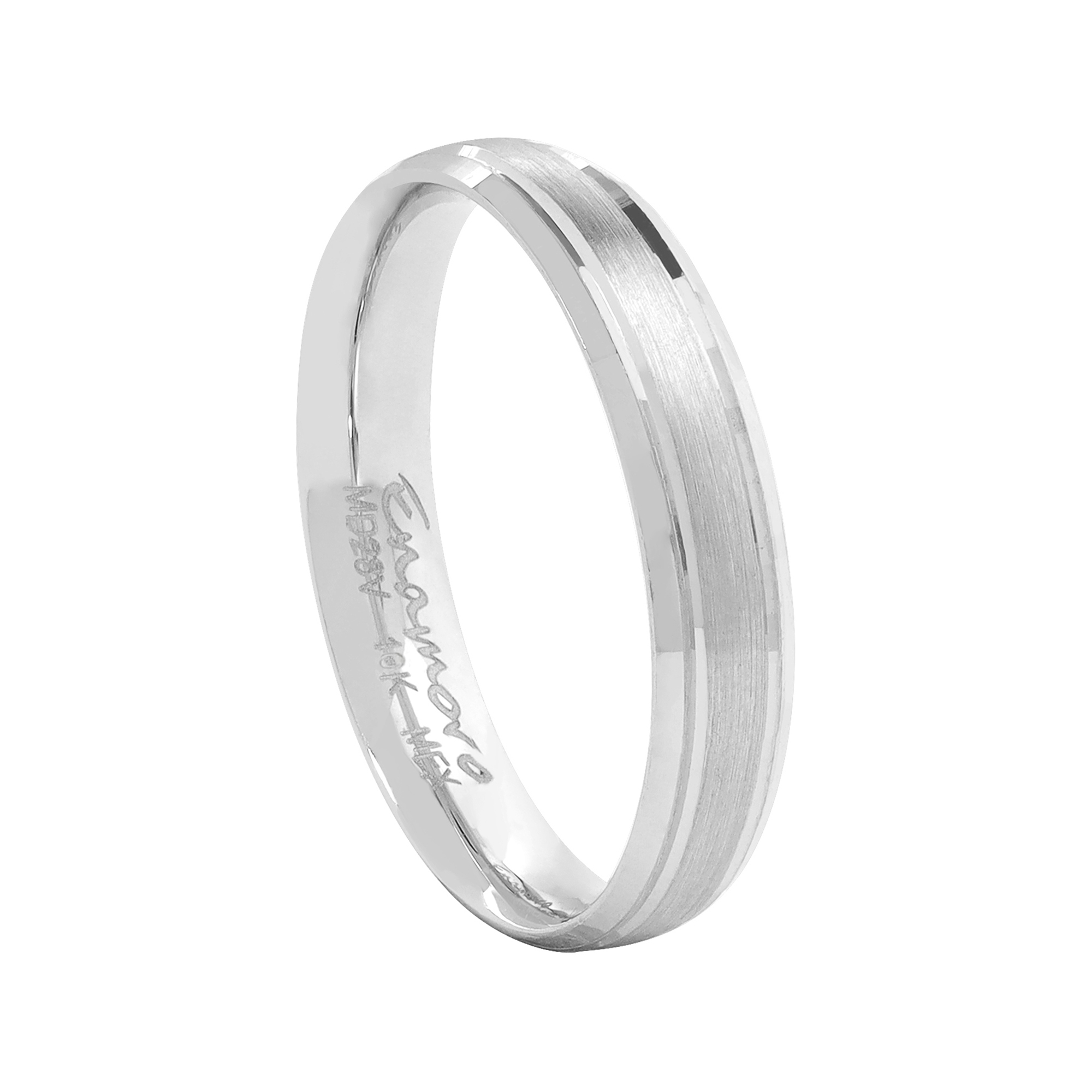 Argolla Matrimonio 10K Oro blanco 4mm