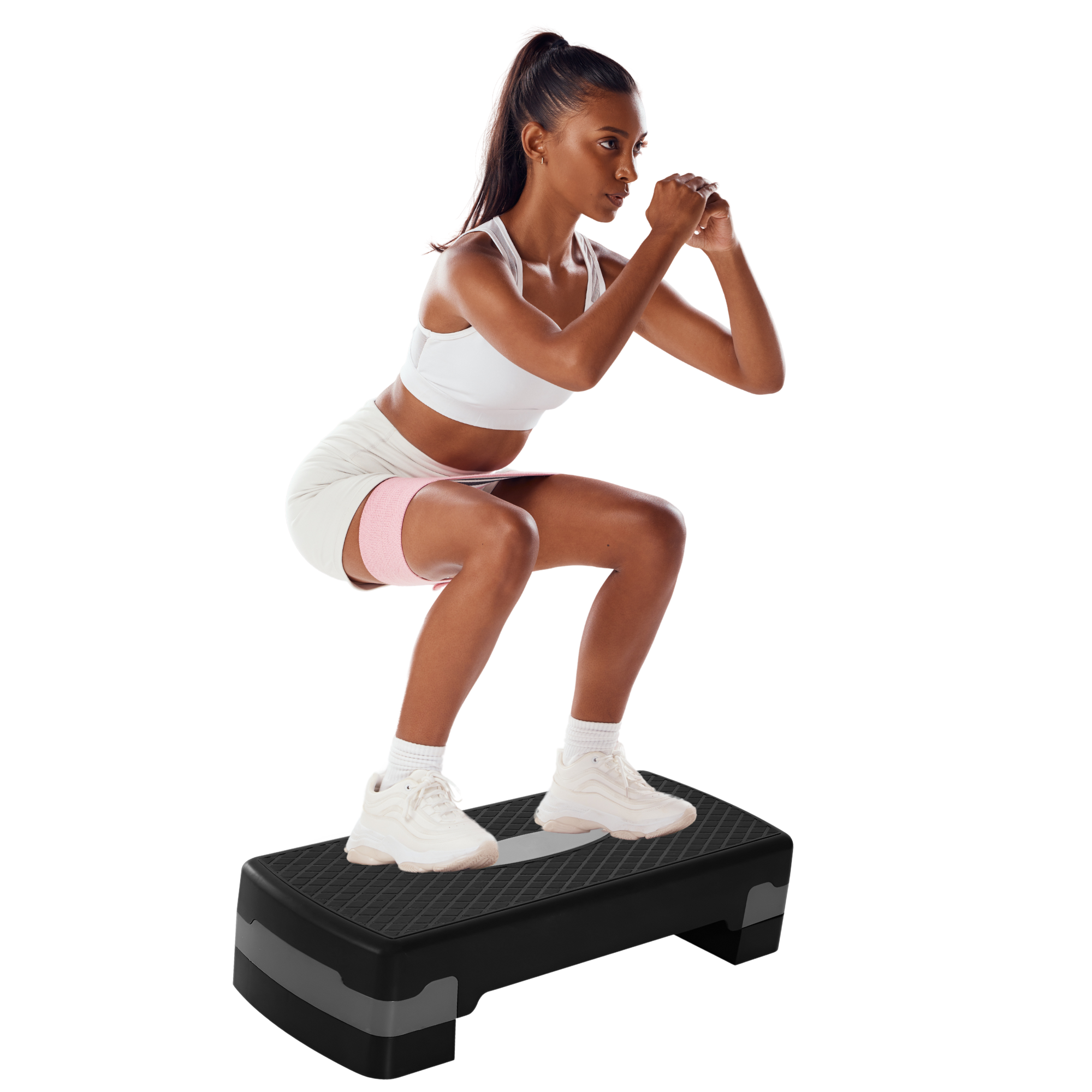 Banco Step Para Ejercicio Ecomlab Crossfit Fitness Ajustable Color Gris.