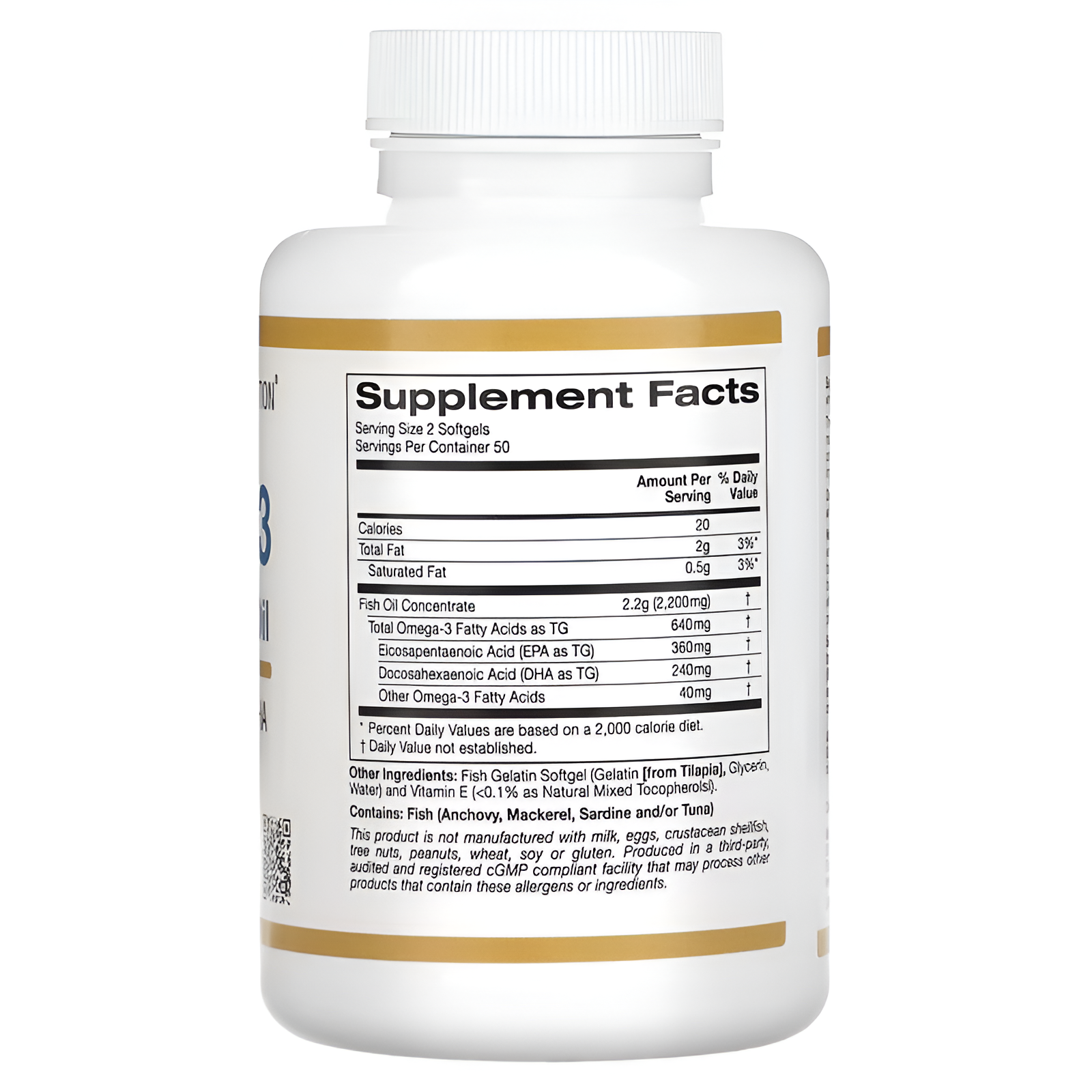 Omega 3 Aceite de Pescado 1000 mg, 100 cápsulas.