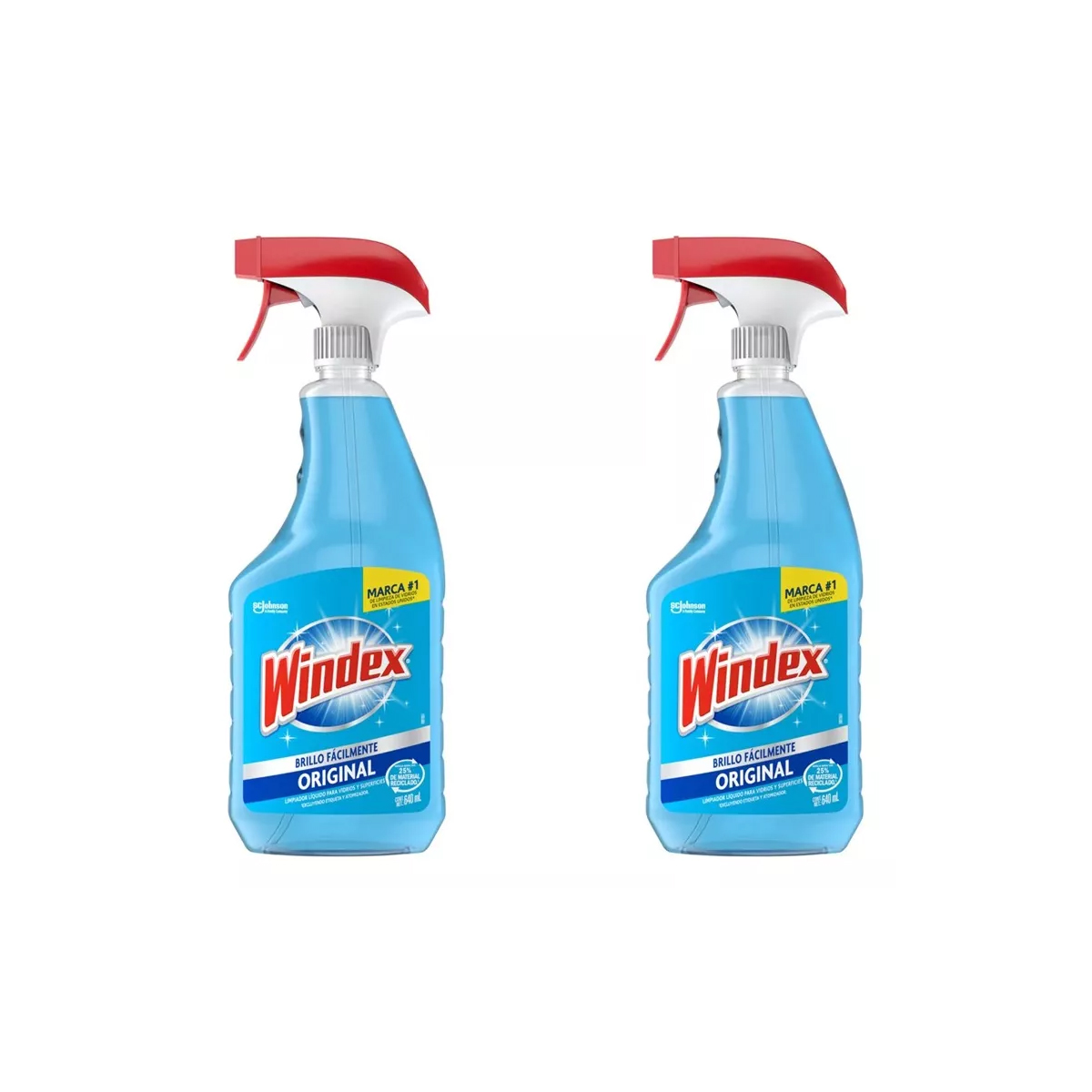 Limpiador de Vidrios Windex Original 2 Piezas de 640 ml c/u