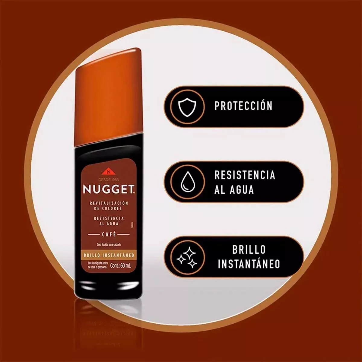 Cera Líquida Nugget Café 6 Piezas de 60 ml