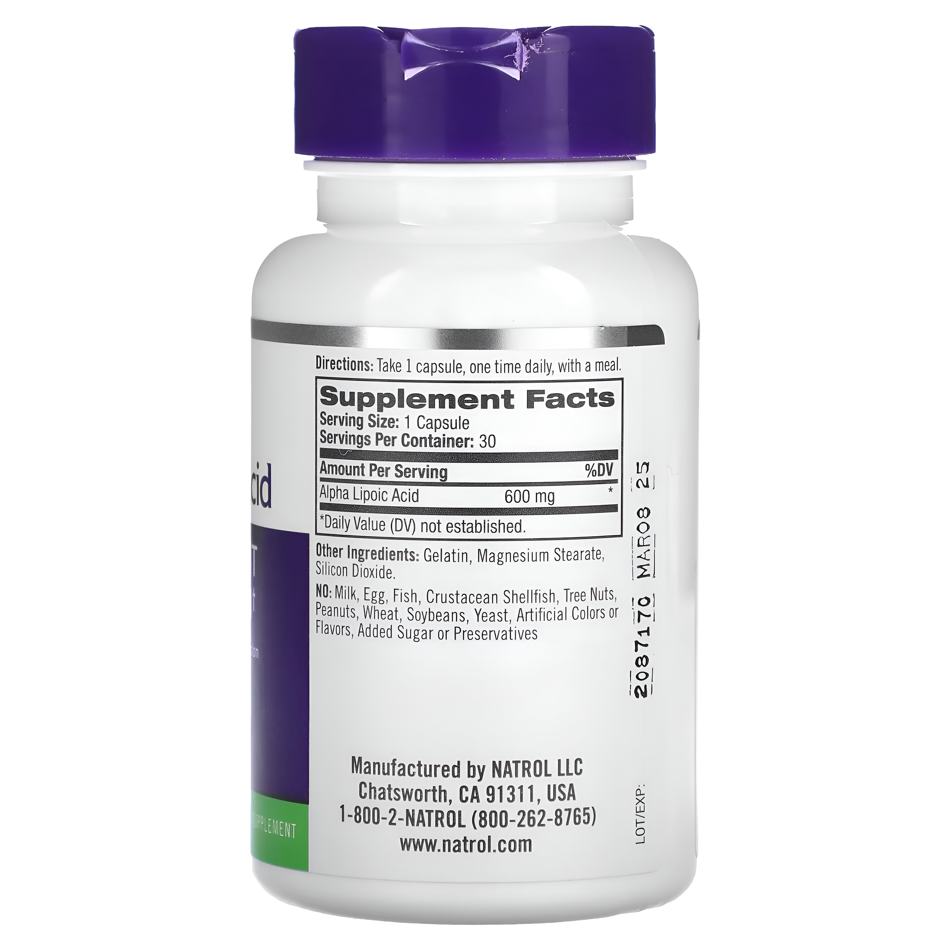 thumbnail image 2 of Alpha Lipoic Acid 600 Mg – 90 Capsules Softgels – Non-GMO, Cruelty-Free – USA Made – Exp 06/2025 2 of 2