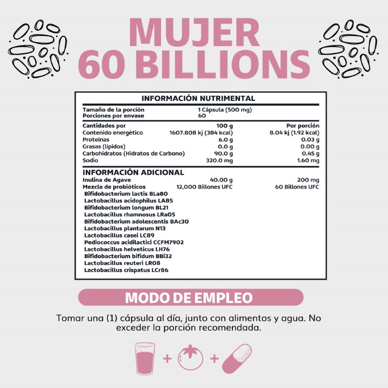 Suplemento Alimenticio Probioticos Mujer 60 Billion + Prebióticos Beyond Vitamins 60 cápsulas