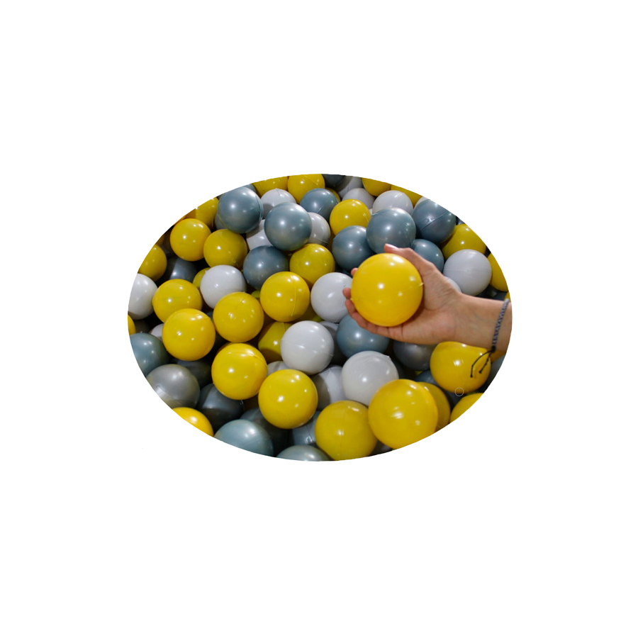 Alberca De Pelotas Cuadrada 120cm*30cm*10cm Color Amarillo Azul + 500 Pelotas DIDJIG Estimulación Temprana 