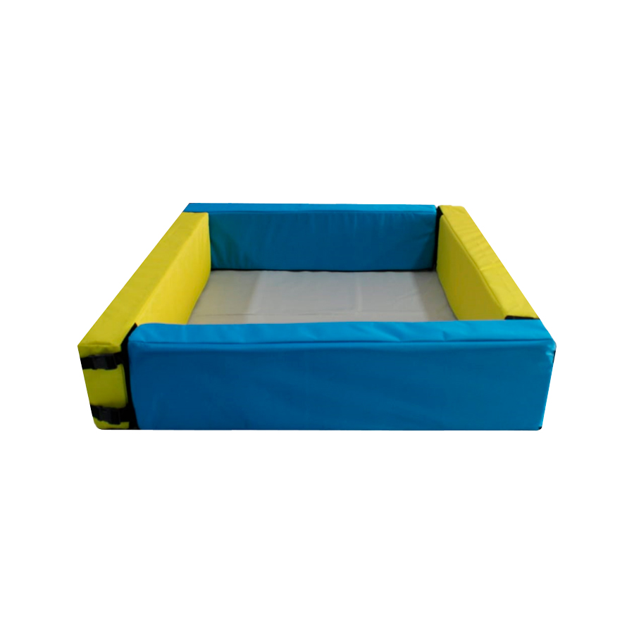 Alberca De Pelotas Cuadrada 120cm*30cm*10cm Color Amarillo Azul + 500 Pelotas DIDJIG Estimulación Temprana 