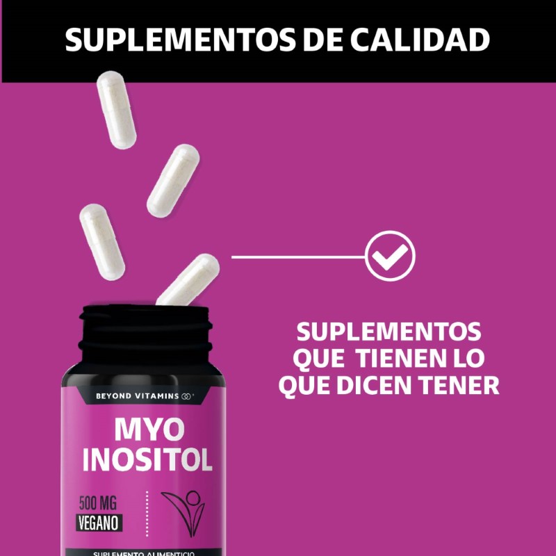 Suplemento Alimenticio MYO Inositol y Colágeno Hidrolizado Beyond Vitamins 180 cápsulas