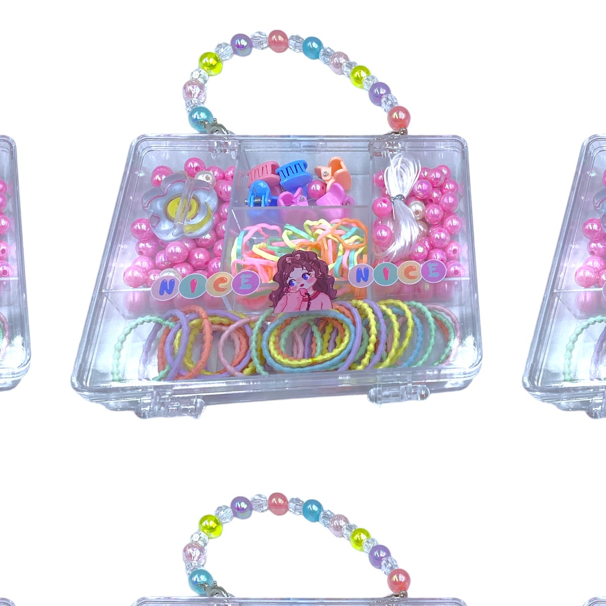 Estuche De Accesorios Para El Cabello Niña Ligas Donas Pinza