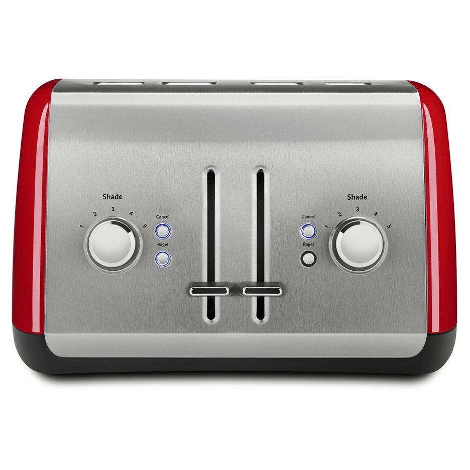 Tostador 4 Rebanadas Kitchenaid KMT4115ER Palanca de Elevación Manual Rojo.