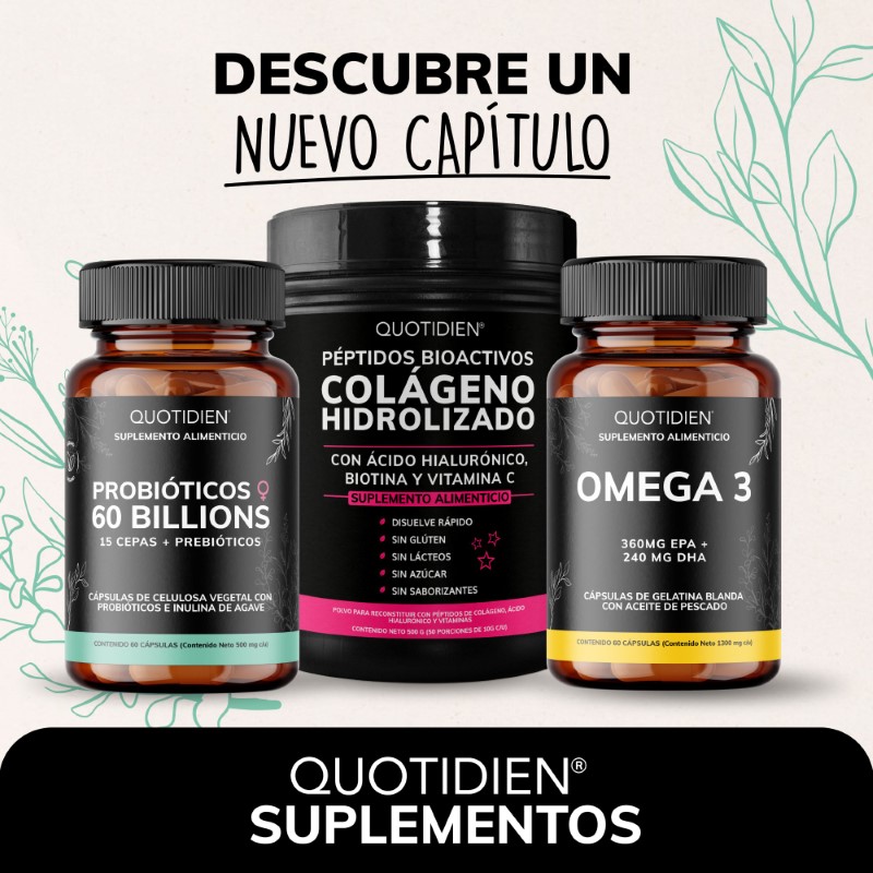 Suplemento Alimenticio Probioticos Mujer 60 Billion Inulina de Agave + Prebióticos Quotidien 60 cápsulas