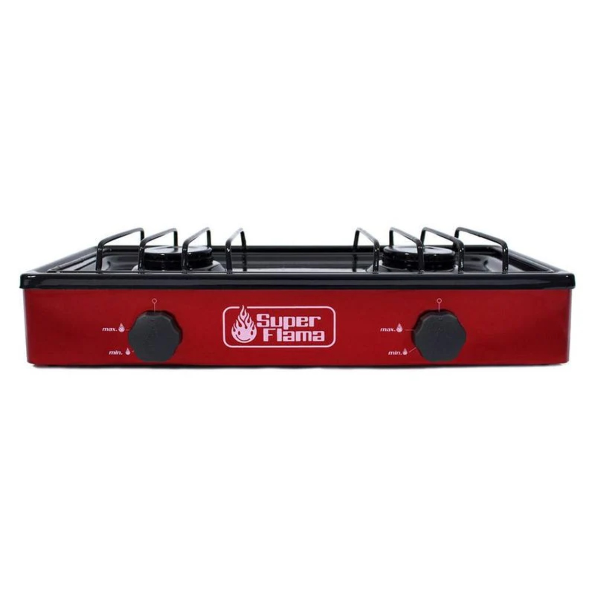 Parrilla de Gas Super Flama 2Q-CA-V 2 Quemadores / Cubierta de Acero Vino ALBY3