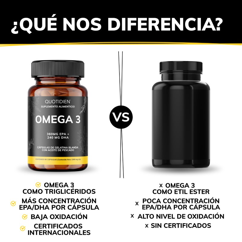Suplemento Alimenticio Omega 3 Aceite de Pescado Quotidien 60 cápsulas