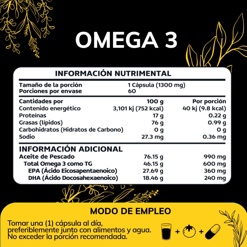 Suplemento Alimenticio Omega 3 Aceite de Pescado Quotidien 60 cápsulas