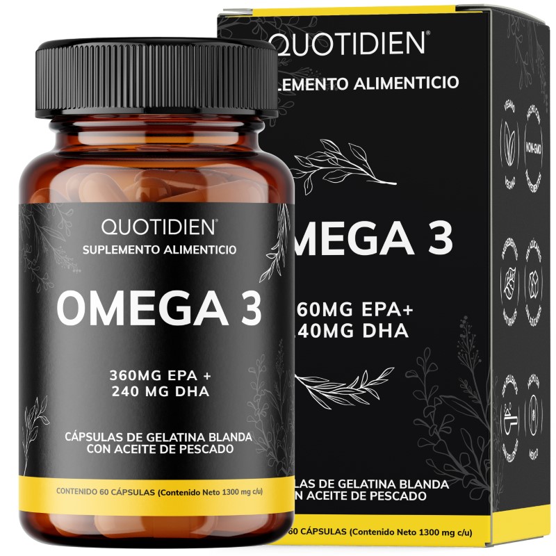 Suplemento Alimenticio Omega 3 Aceite de Pescado Quotidien 60 cápsulas