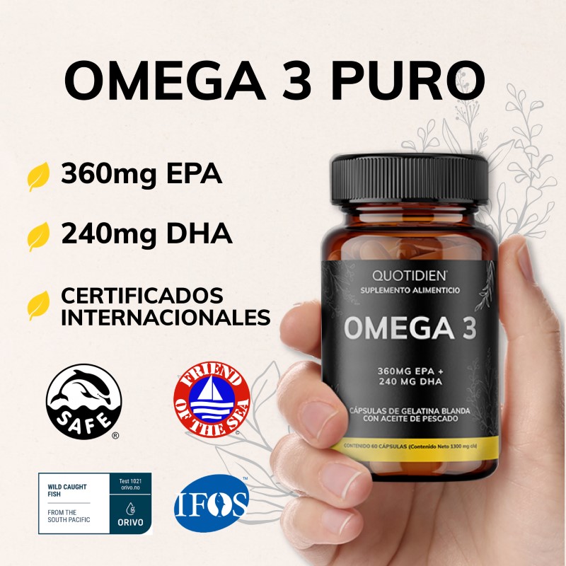 Suplemento Alimenticio Omega 3 Aceite de Pescado Quotidien 60 cápsulas