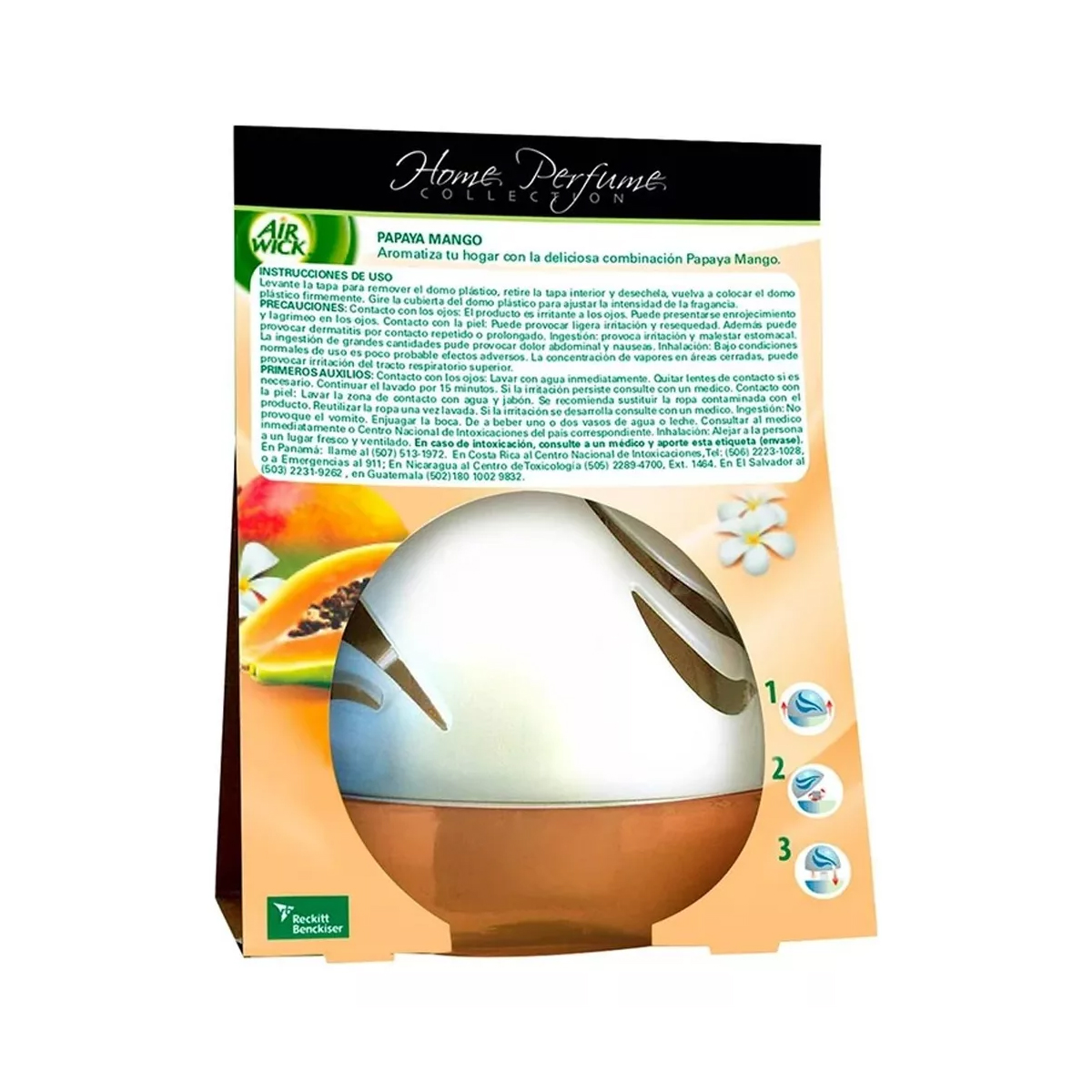 Aromatizante Air Wick Deco Sphere Papaya Mango 2 Pzs 75 ml