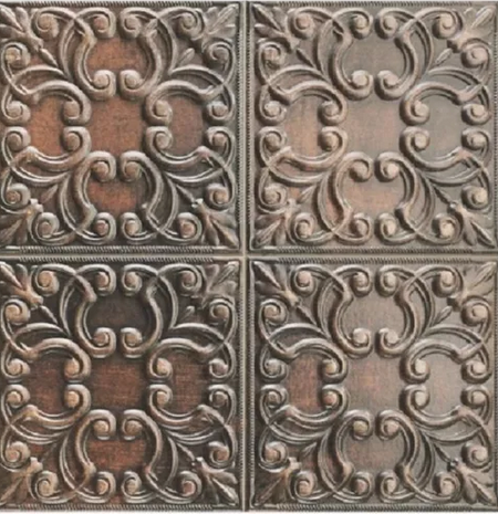 Recubrimiento Vintage Cobrizo Metálico 44 x 44 cms Pack de 6 piezas